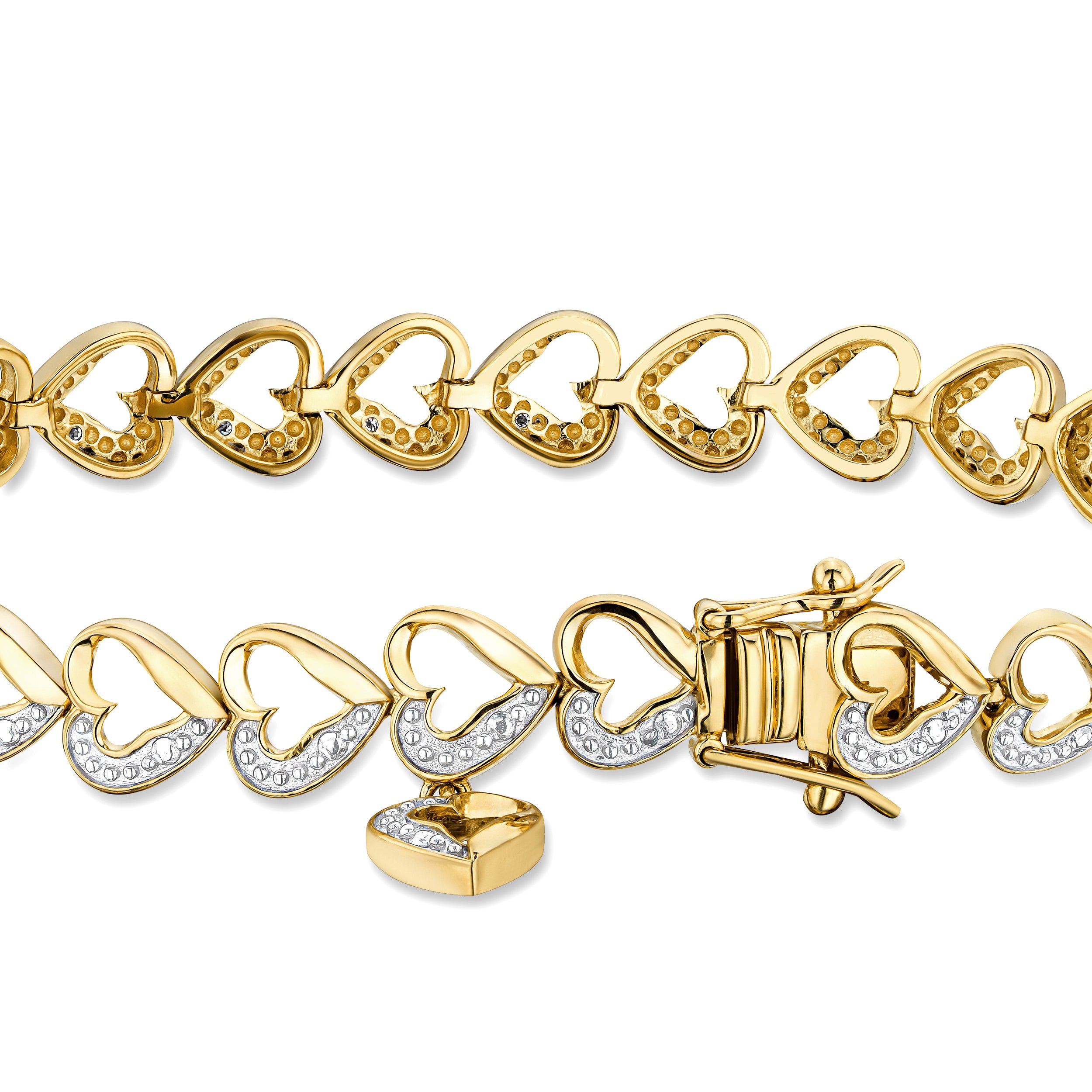 Diamond 18K Gold Vermeil Heart Bracelet